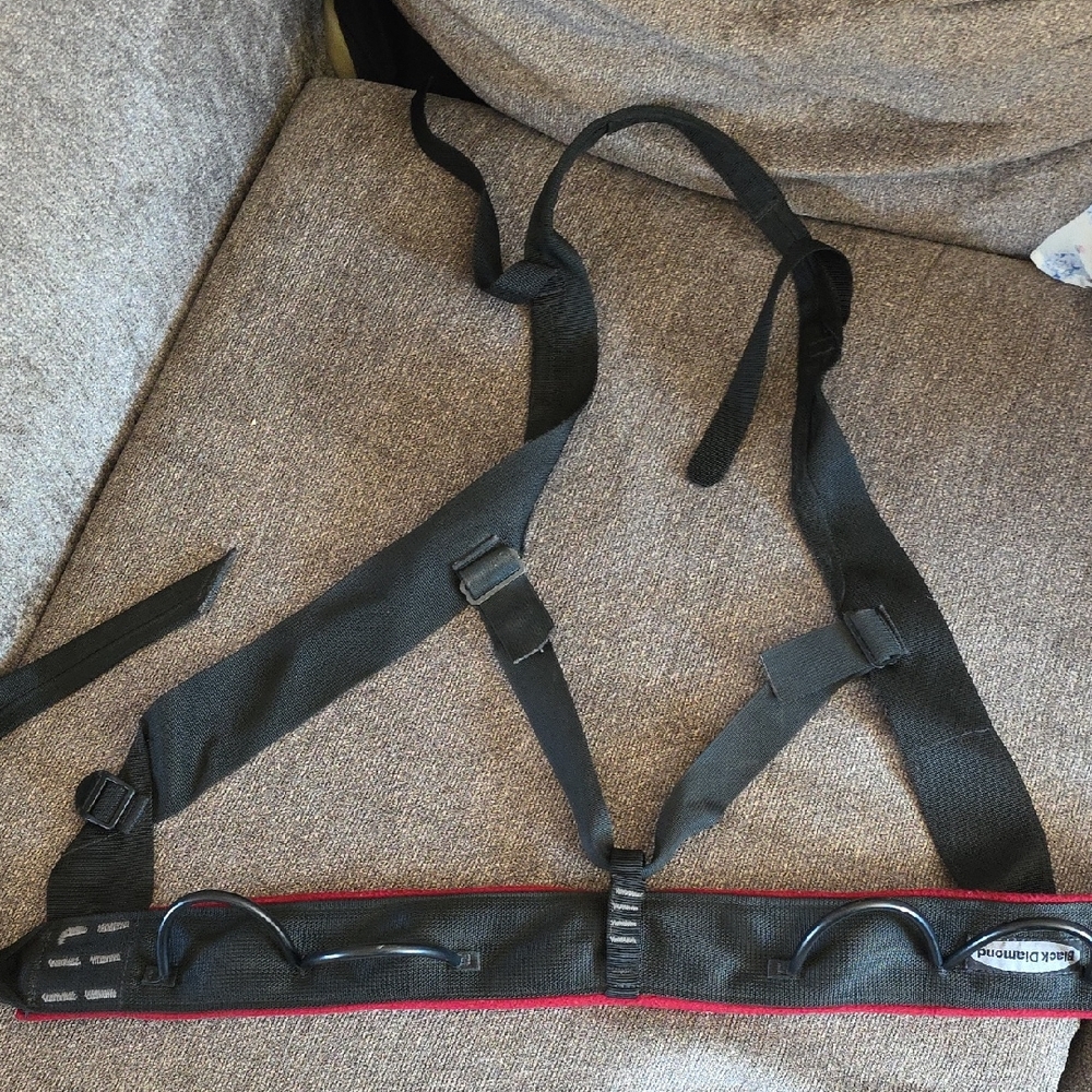 Large Black Diamond Black and Red Harness